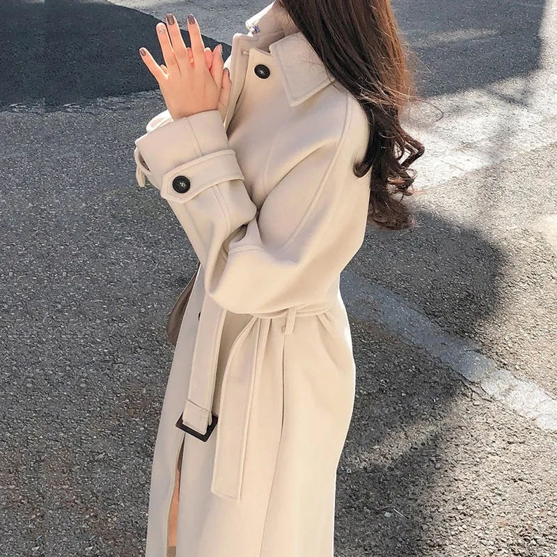 Amanda - Stylish Winter Long Coat with Belt for Women